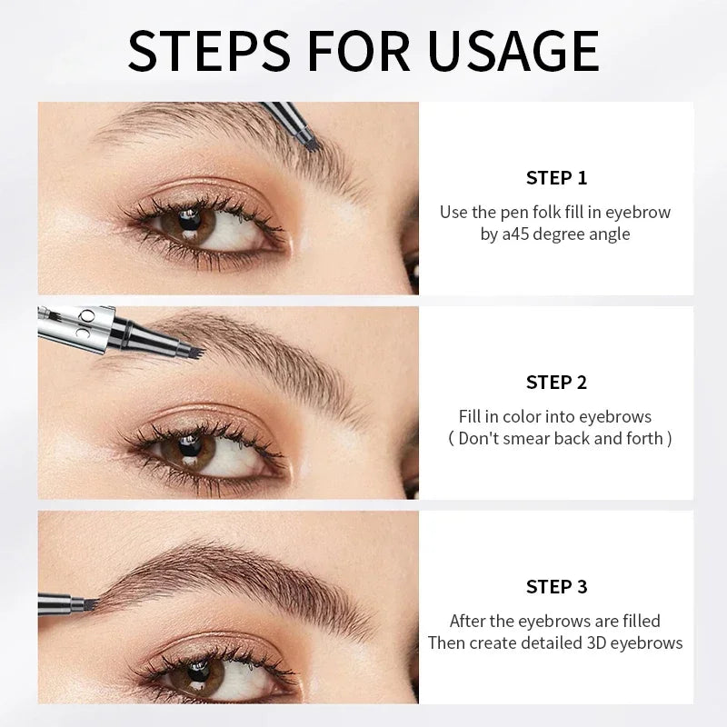 Achieve Flawless Brows with Our 4 Point Waterproof Eyebrow Pencil - Long-Lasting Liquid Makeup for Perfectly Defined Eyebrows!