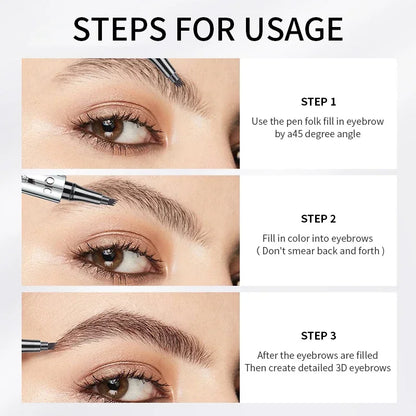 Achieve Flawless Brows with Our 4 Point Waterproof Eyebrow Pencil - Long-Lasting Liquid Makeup for Perfectly Defined Eyebrows!